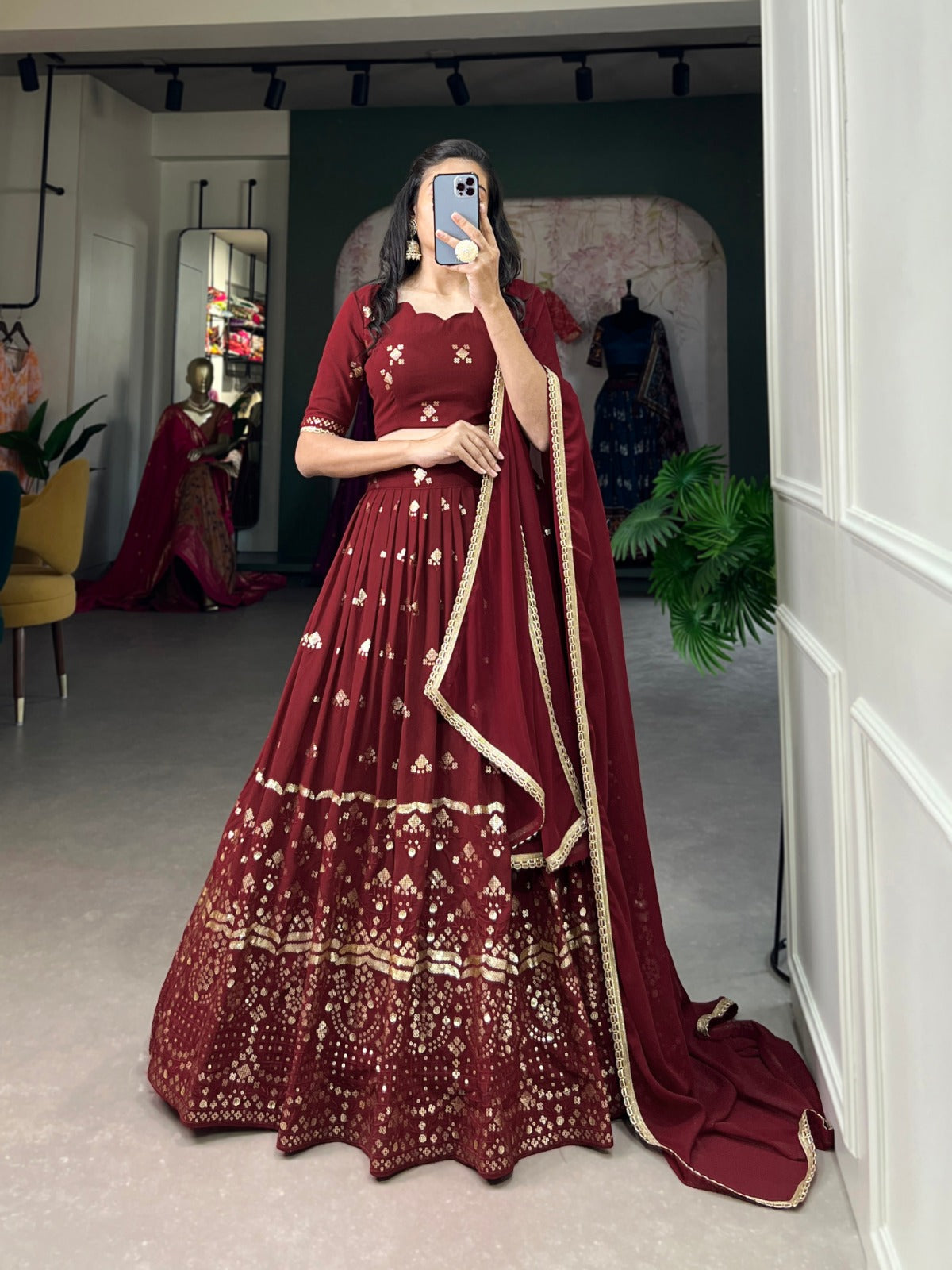 Navaratri Pure Georgette With Sequence Lehenga Choli