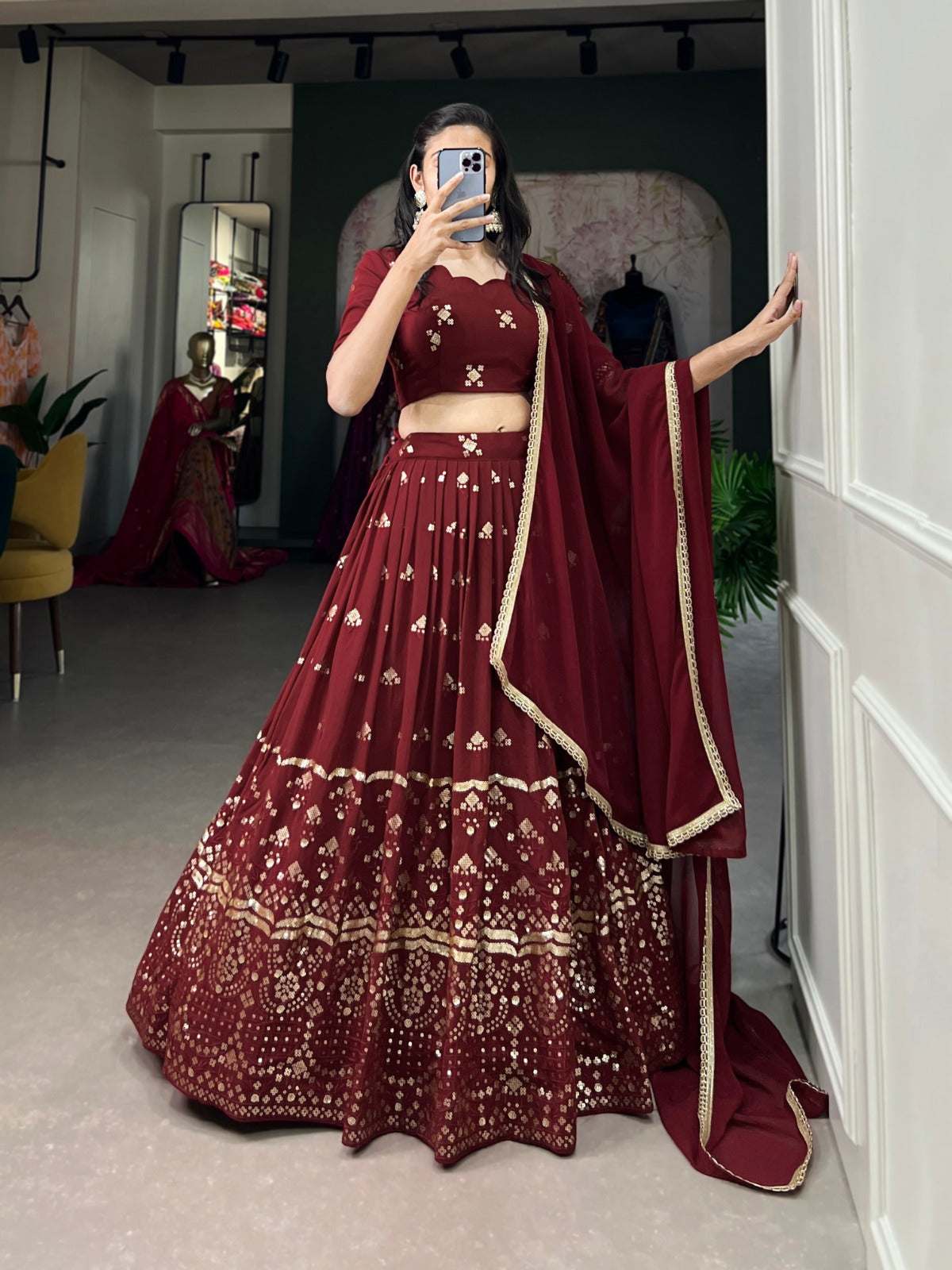 Navaratri Pure Georgette With Sequence Lehenga Choli