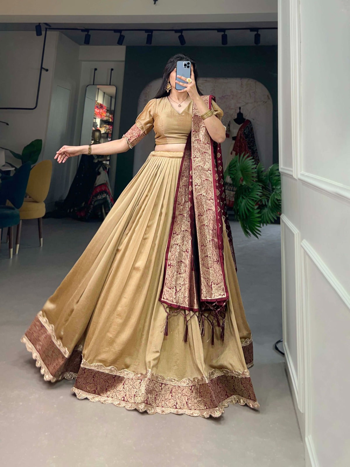 Navratri Trending Vichitra Silk Lehenga Choli