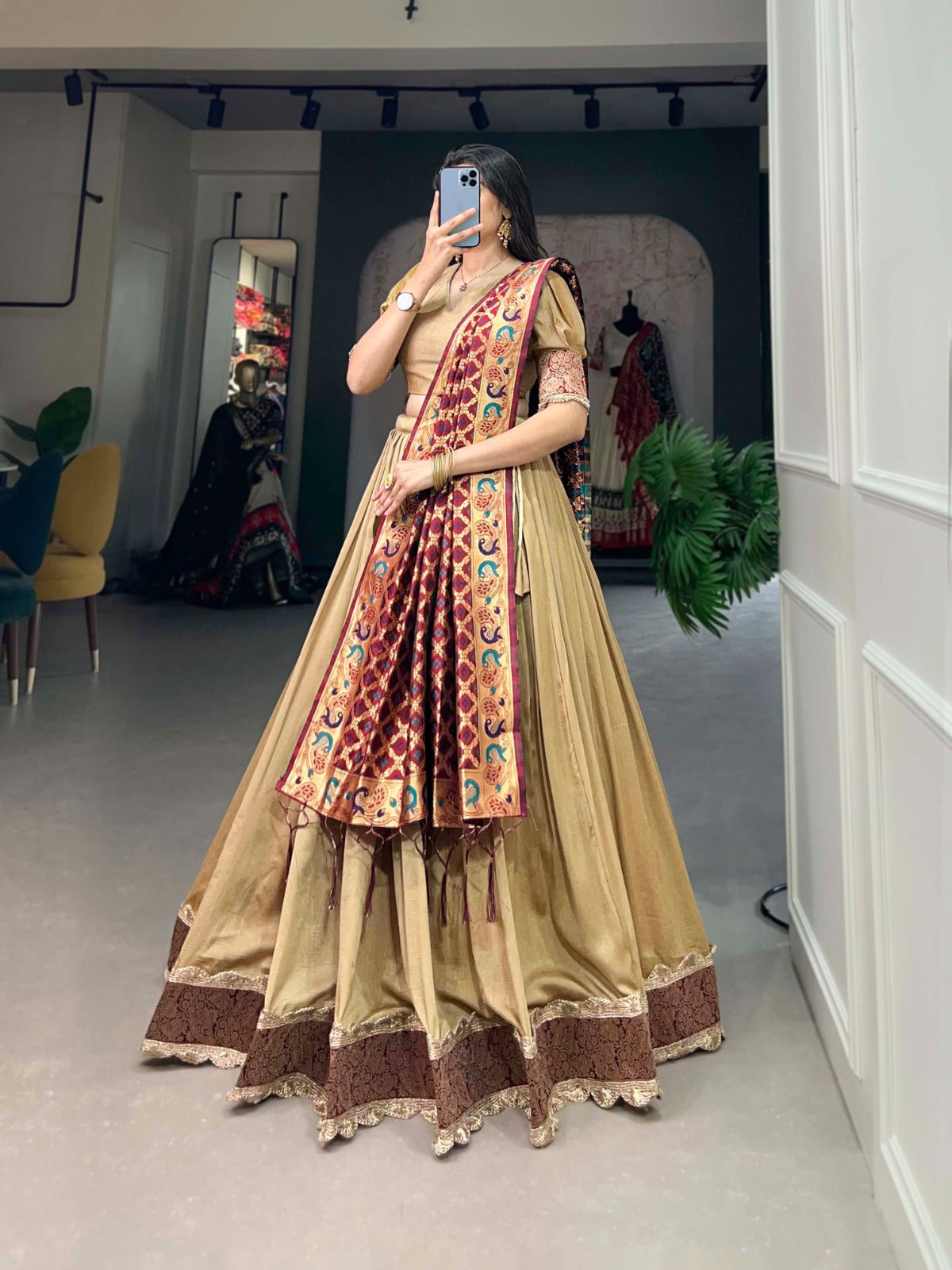 Navratri Trending Vichitra Silk Lehenga Choli