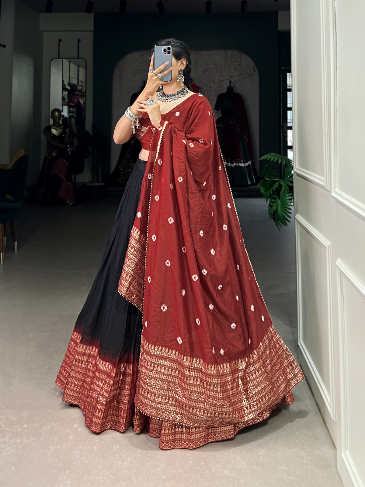 Navaratri Chanderi Silk Lehenga Choli