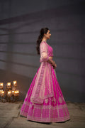 Pink Pure Silk & Heavy Embroidery Bridal Lehenga & Dupatta