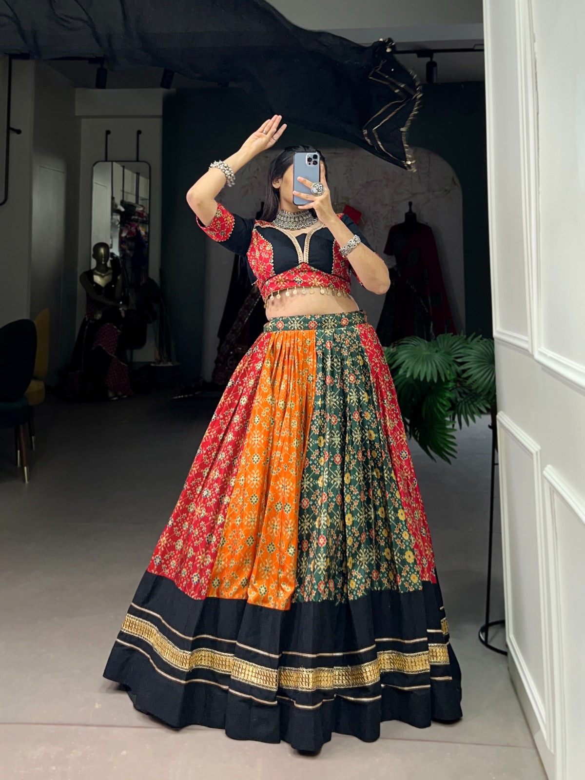 Navaratri Pure Rayon With Gamthi Work Lehenga Choli