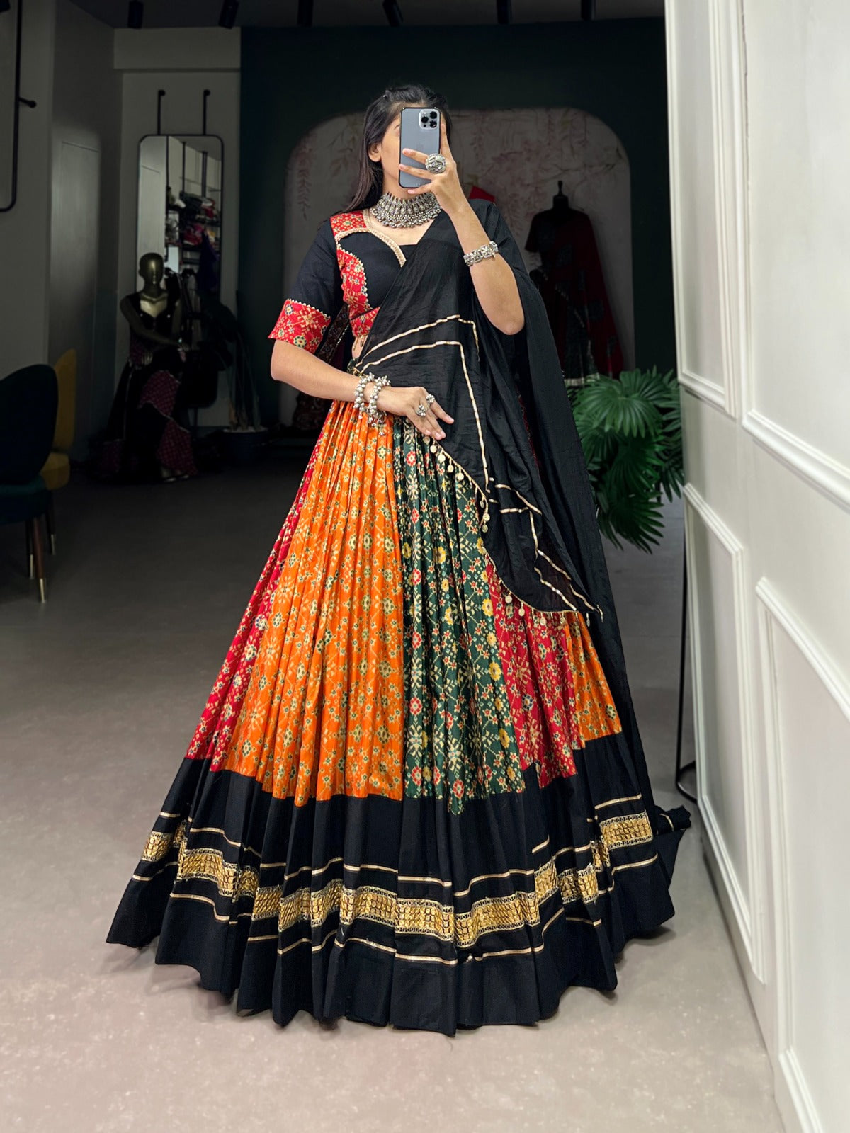 Navaratri Pure Rayon With Gamthi Work Lehenga Choli