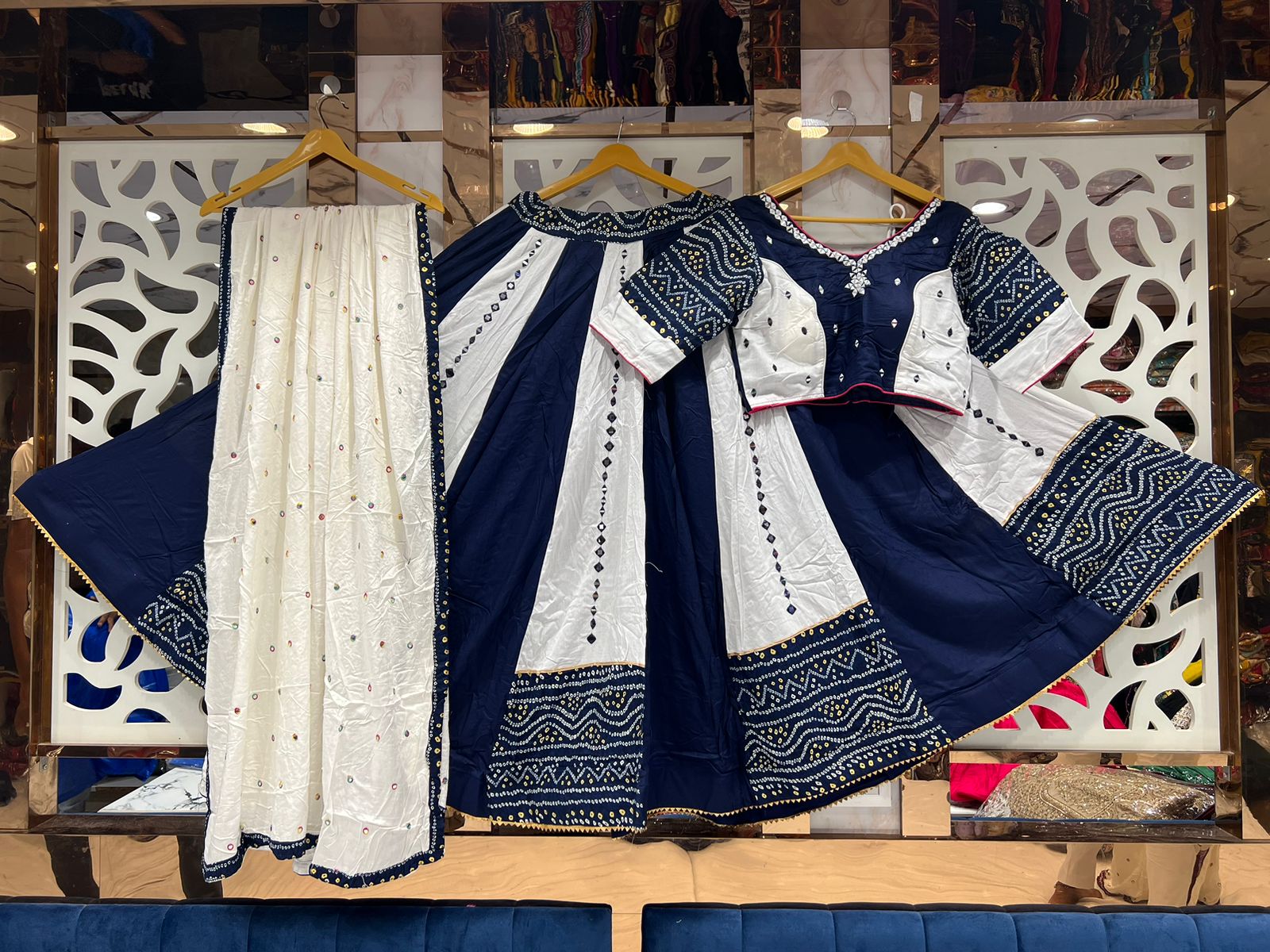 Navaratri Mirror Base Lehenga Choli