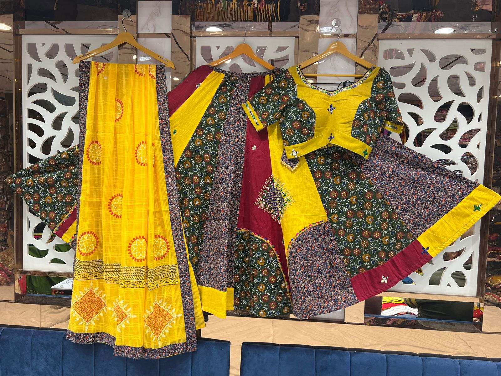 Navaratri Mirror Base Lehenga Choli