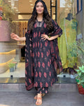 Black Cotton Printed Salwar Suit