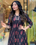 Black Cotton Printed Salwar Suit