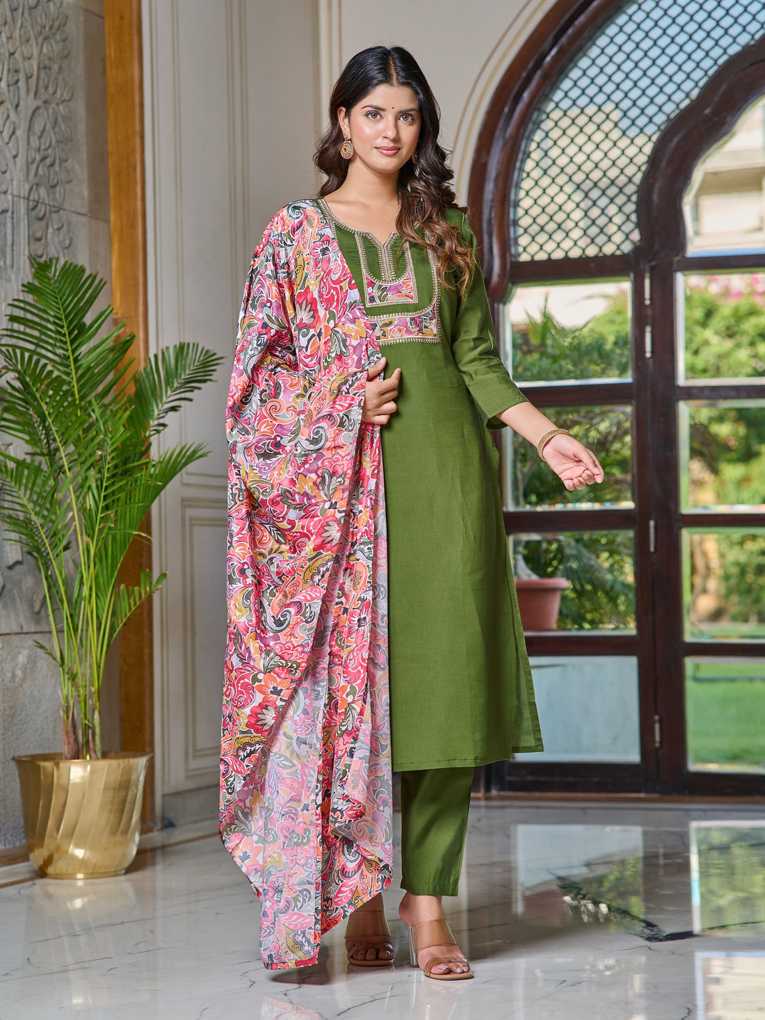 Women's Designer Party Wear Pure Reyon Chanderi Silk Salwar Suit