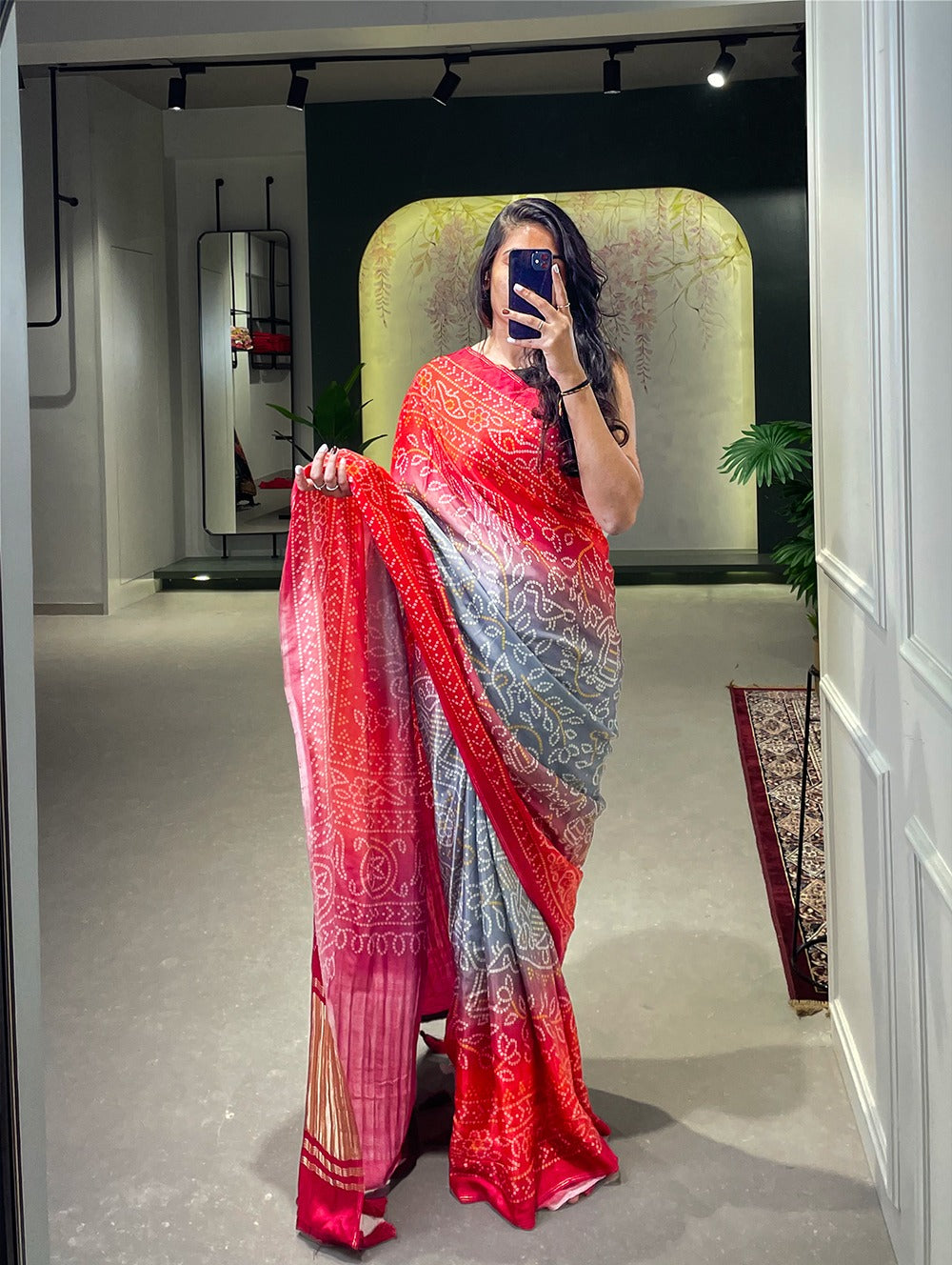 Red Color Patola Printed Pure Gaji Silk Saree