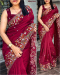 Designer Cut Work Saree