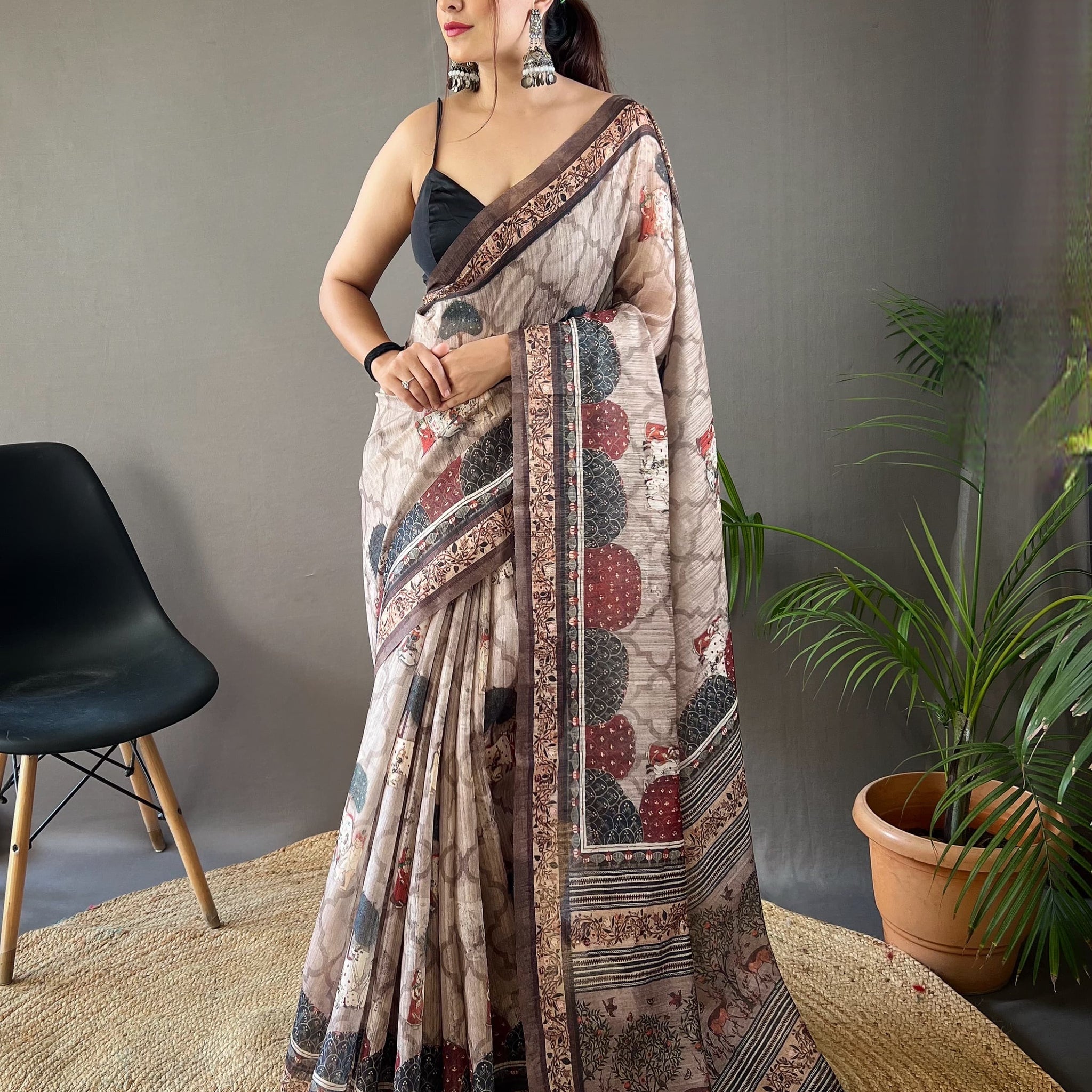 Pure Cotton Tussar Silk Saree