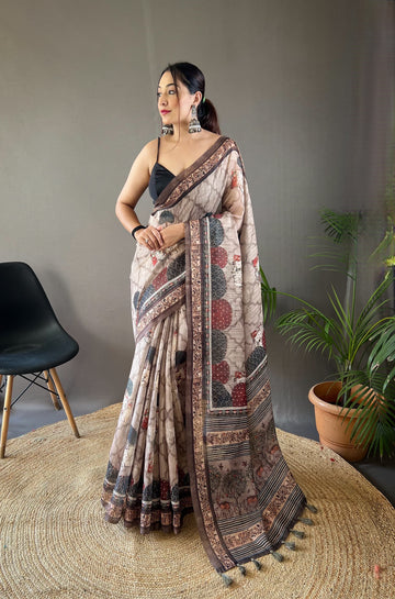 Pure Cotton Tussar Silk Saree