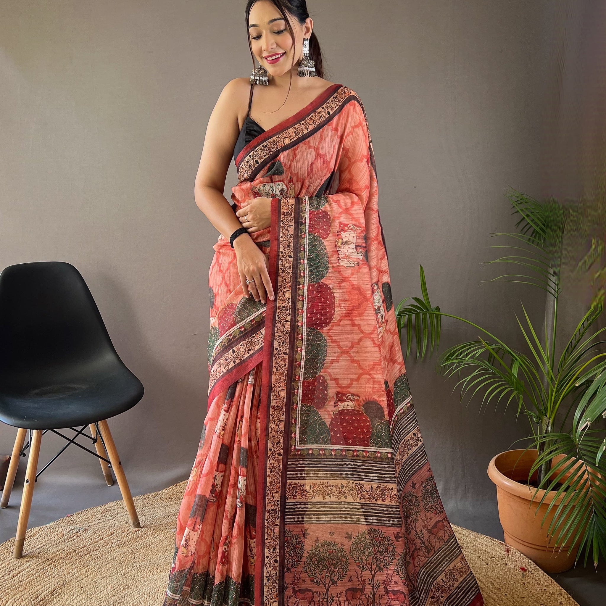 Pure Cotton Tussar Silk Saree