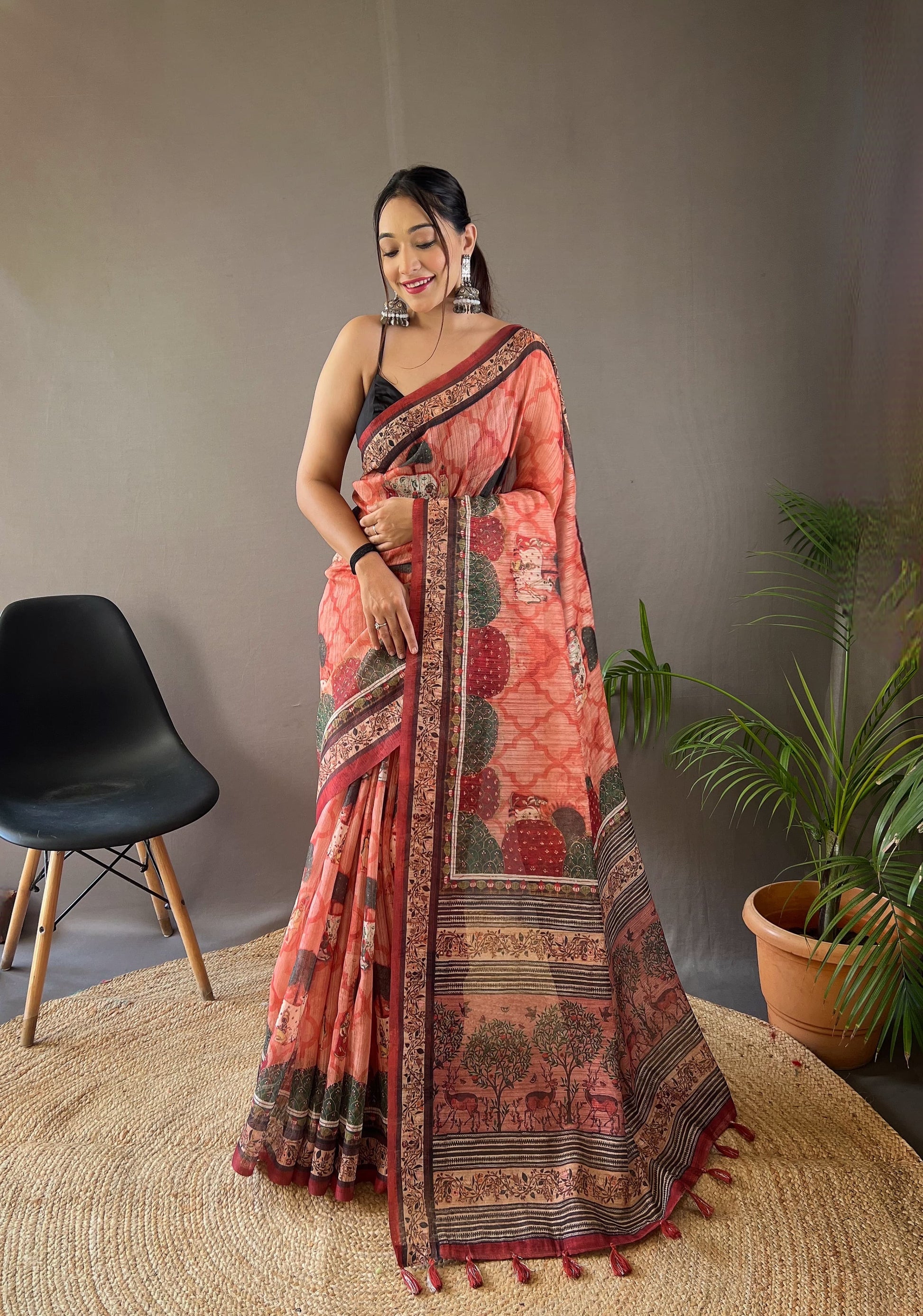 Pure Cotton Tussar Silk Saree