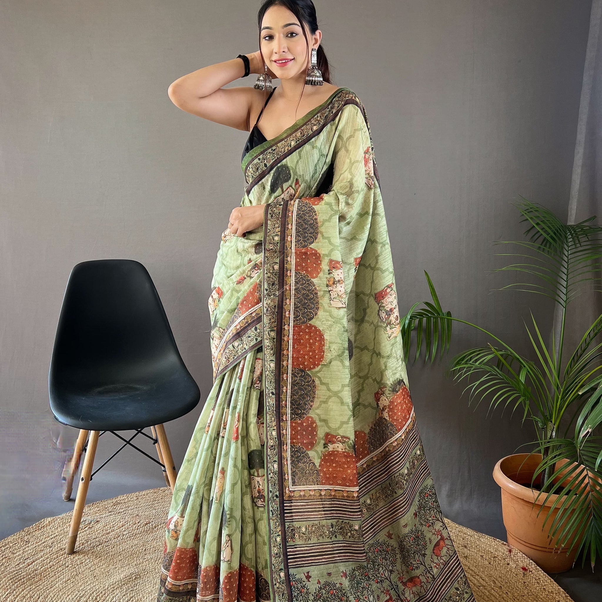 Pure Cotton Tussar Silk Saree