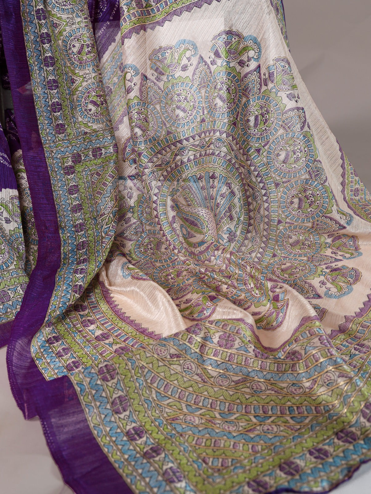 Madhubani Bandhej Print Saree