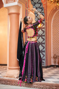 Grey and Black Embroidered Chaniya Choli with Mirror Work