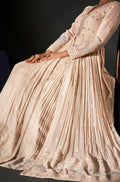 Cream Georgette Anarkali Suit with Chikankari and Zari Work