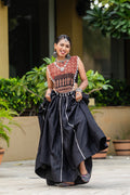 Fully Black Gujarati Chaniya Choli For Garba