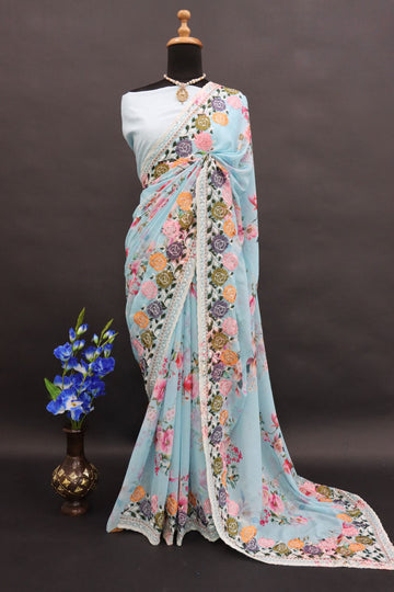 Georgette Sequance Saree