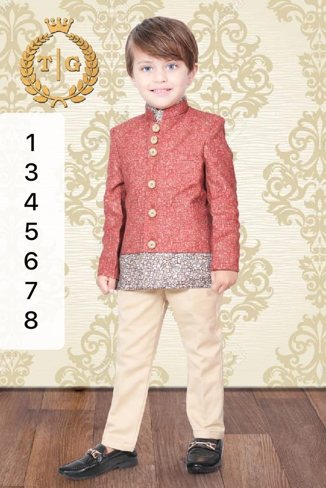 Kids Kurta Pyjama with Koti Jacket