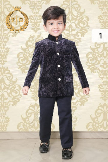 Kids Kurta Pyjama with Koti Jacket