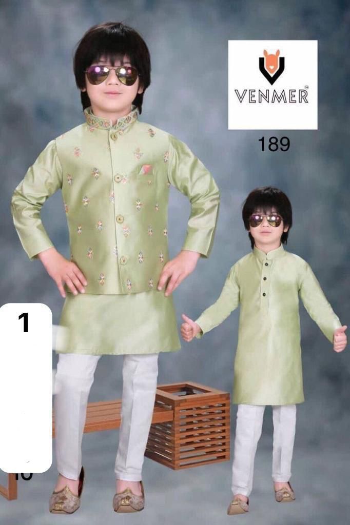 Kid's Kurta Pyjama With Jacket