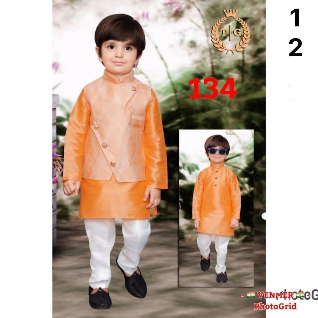 Kid's Kurta Pyjama With Jacket