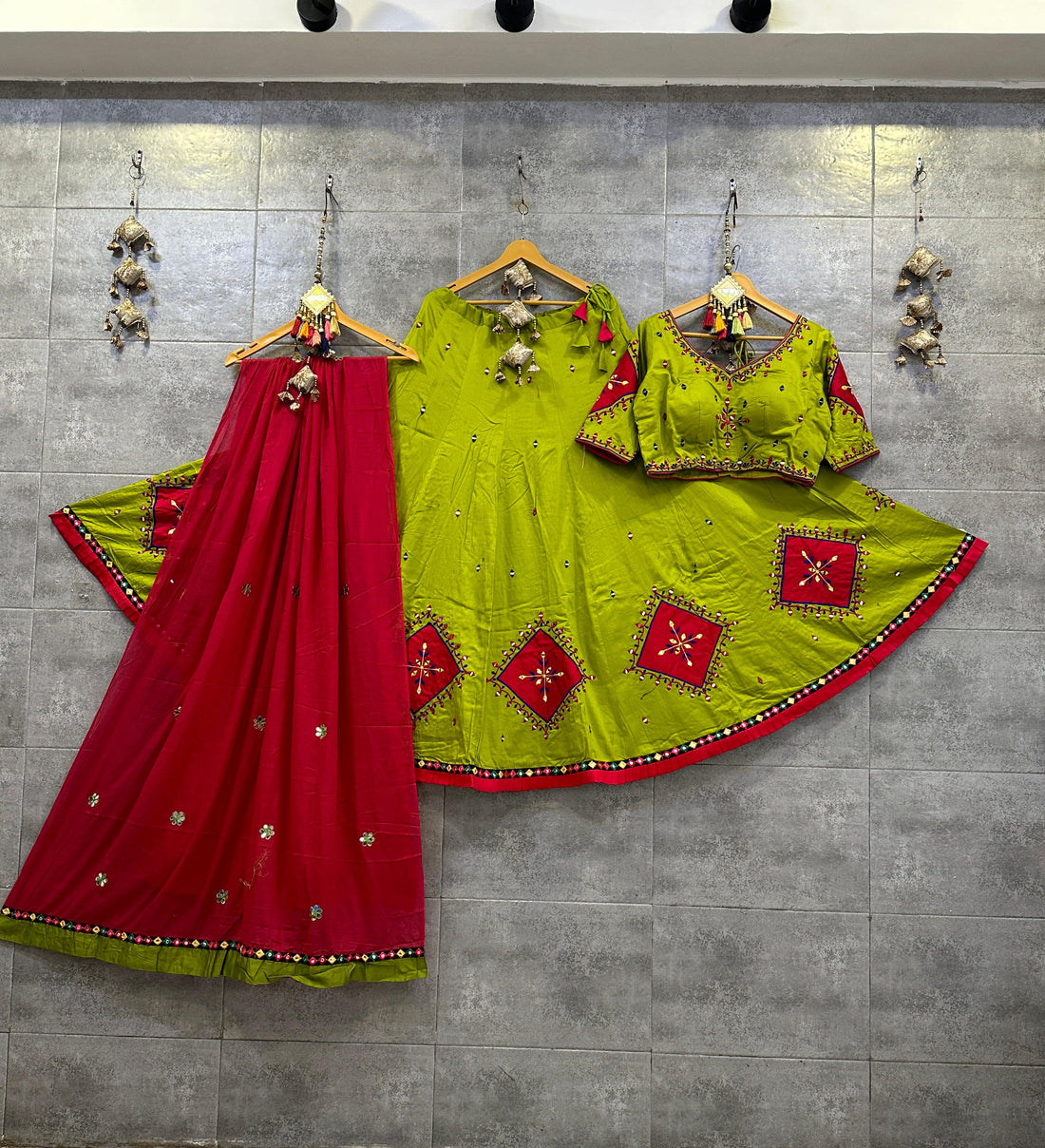 Garba Traditional Jam Cotton Navratri Chaniya Choli For Women's