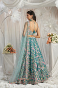 Teal Georgette Lehenga with Multi-Color Sequins & Zarkan Embroidery