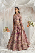 Lavender Gold Bridal Net Lehenga with Gotapatti & Sequins Work