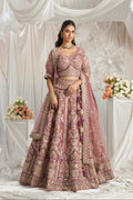 Lavender Gold Bridal Net Lehenga with Gotapatti & Sequins Work