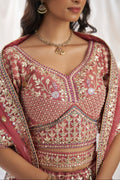 Rose Gold Bridal Net Lehenga with Gotapatti & Sequins Work