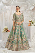 Sea Green Bridal Net Lehenga with Gotapatti & Sequins