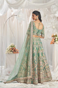 Sea Green Bridal Net Lehenga with Gotapatti & Sequins