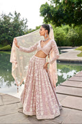 Nude Organza Bridal Lehenga with Zarkan & Sequins Work