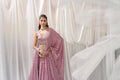 Lavender Georgette Bridal Lehenga with Sequins & Thread Embroidery