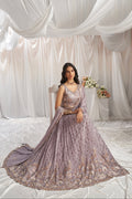 Mauve Georgette Lehenga with Sequins and Embroidery Work