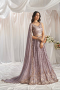 Mauve Georgette Lehenga with Sequins and Embroidery Work