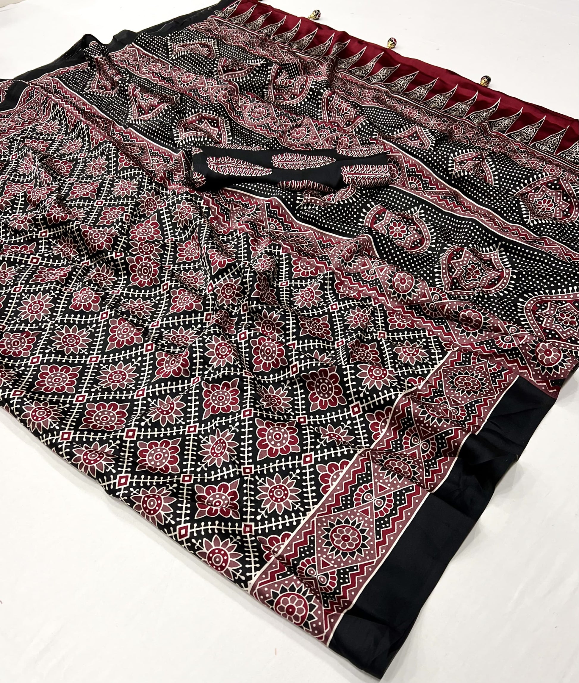 Ajrakh Print Saree