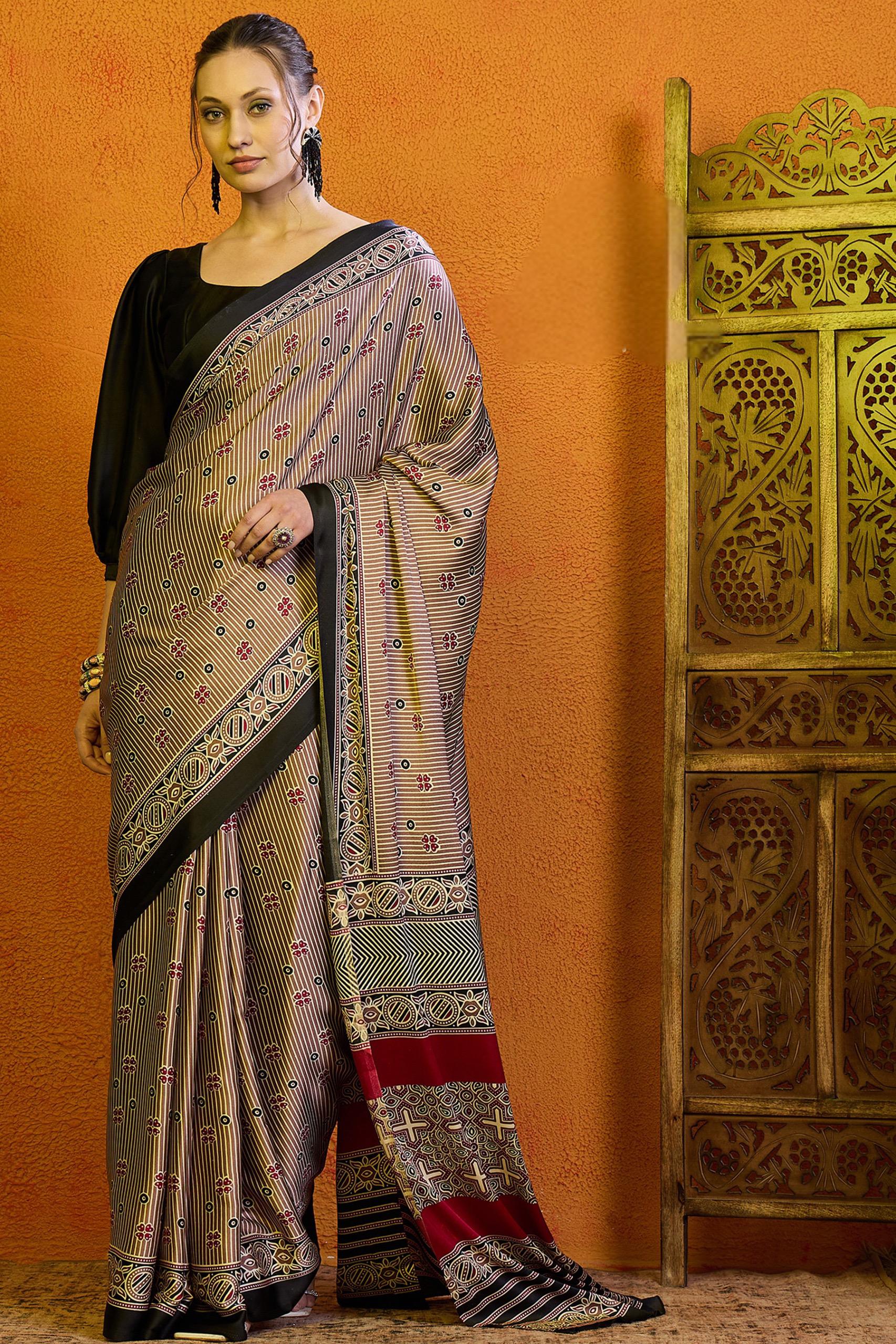 Ajrakh Print Saree