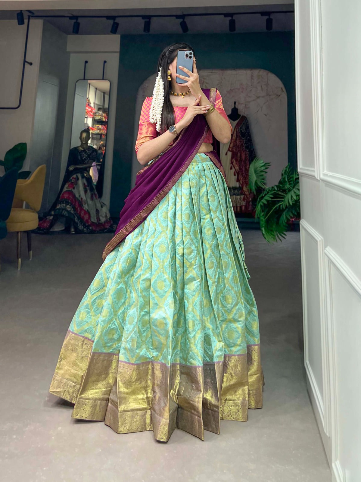 Jacquard Silk Chaniya Choli