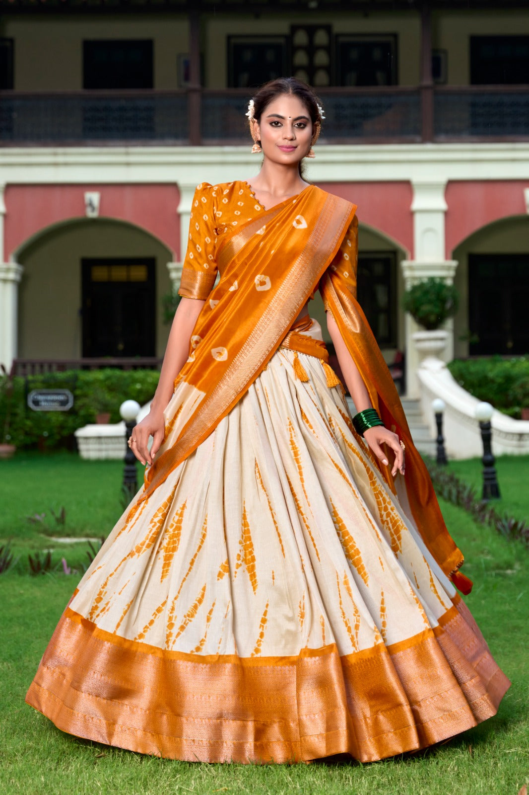 Shibori Print Dola Silk Lehenga Choli