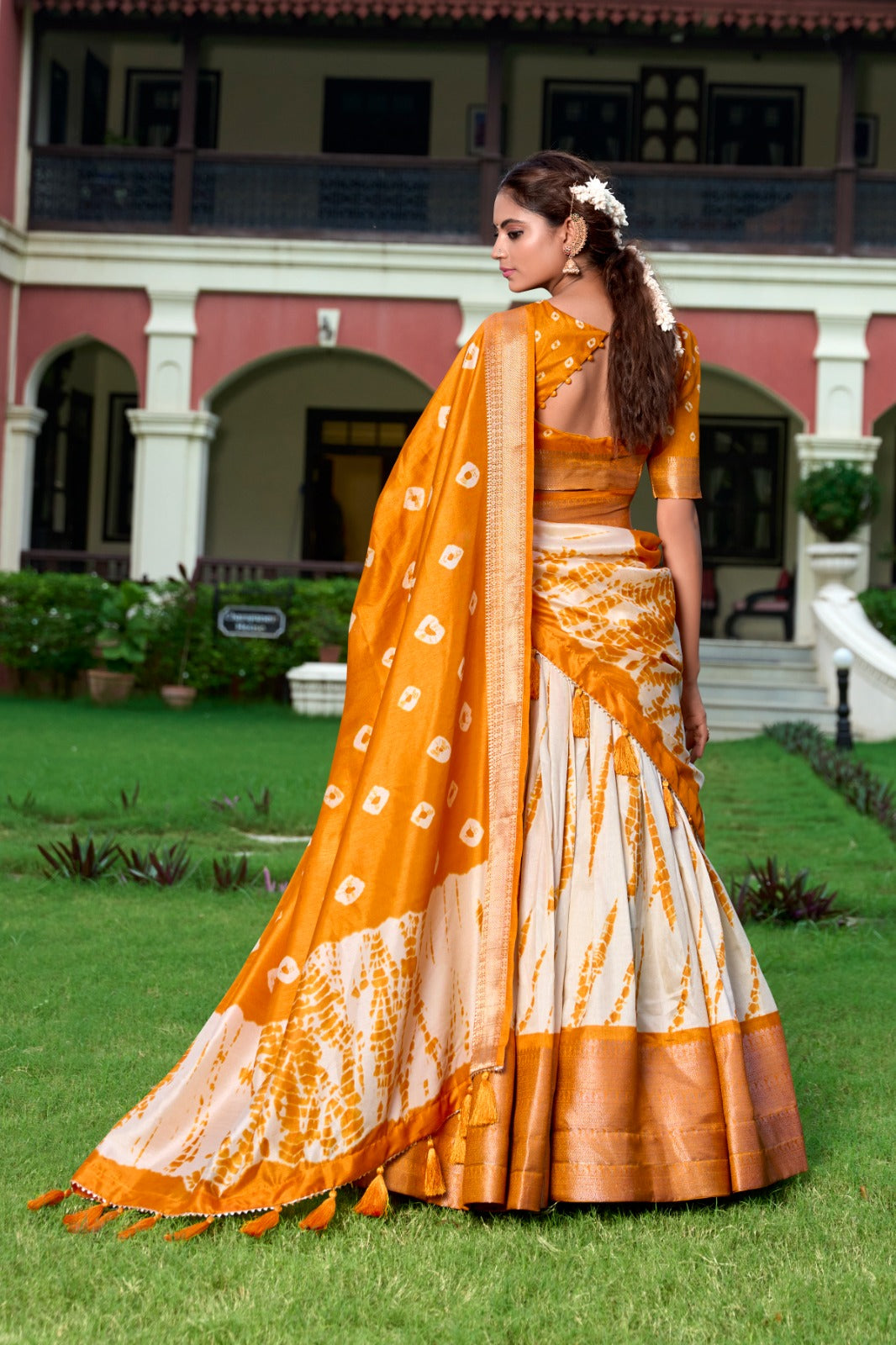 Shibori Print Dola Silk Lehenga Choli