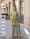 Olive Green Embroidered Palazzo Suit with Dupatta