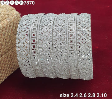 Beautiful American Diamond Antique Stone Bangle & Bracelet Set