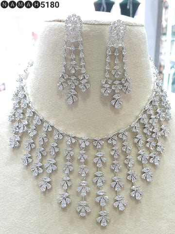 American Diamond Antique Stone Necklace Set