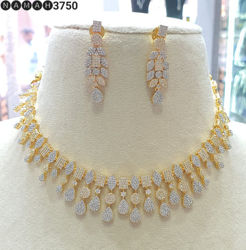 American Diamond Antique Stone Necklace Set