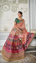 Multicolor Banarasi Silk Lehenga Choli with Zarkan Embroidery Work